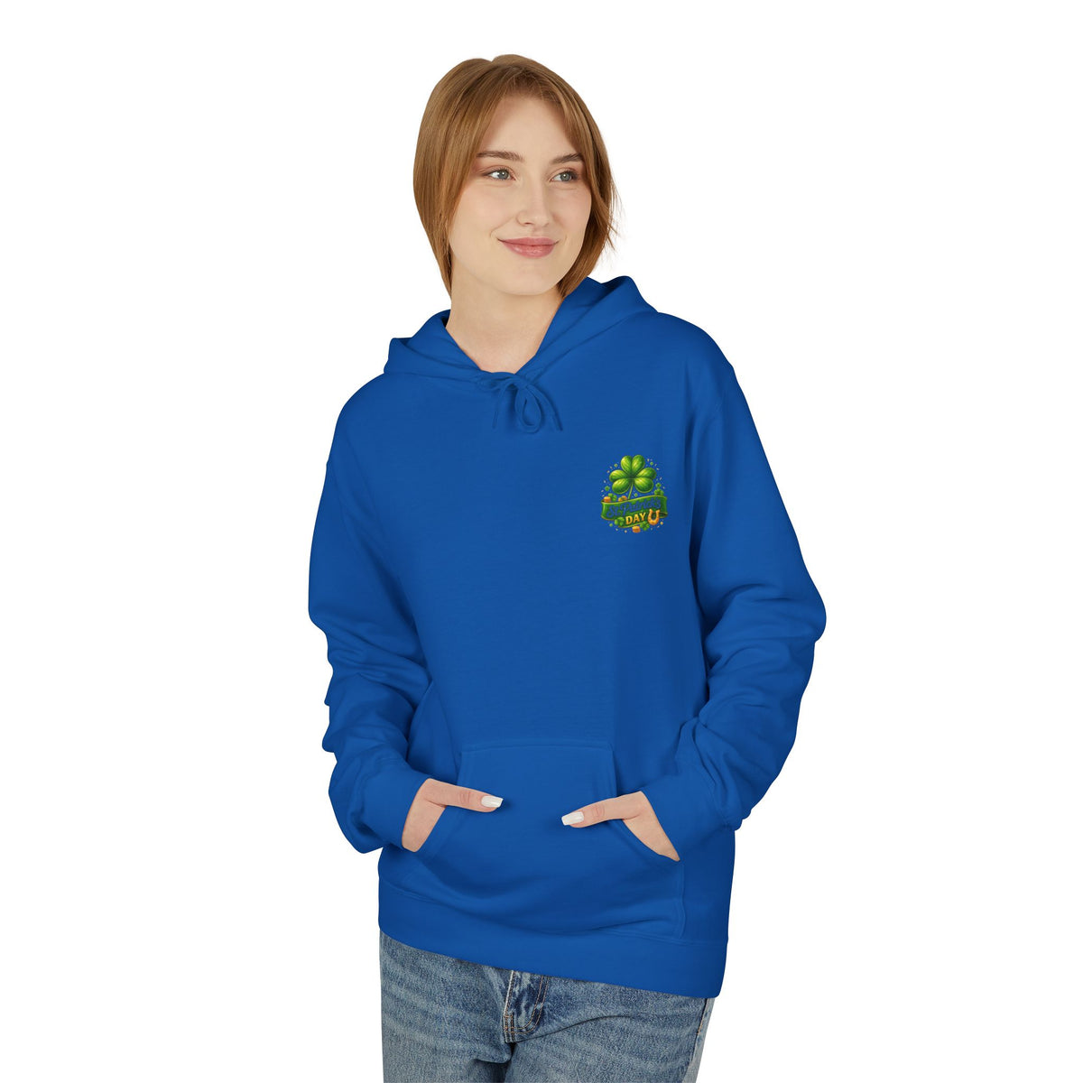 St. Patrick's Day Hoodie — 'Built-In Beer Holder' Leprechaun Beer Graphic