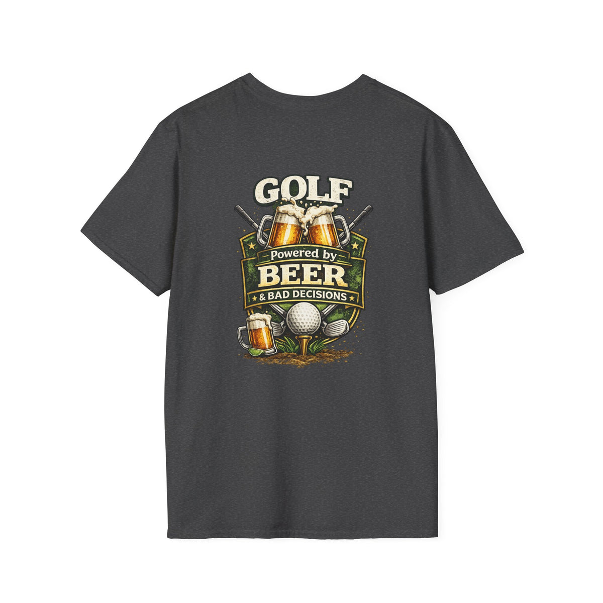 Golf Powered by Beer T-Shirt | Beer Golf Graphic Tee