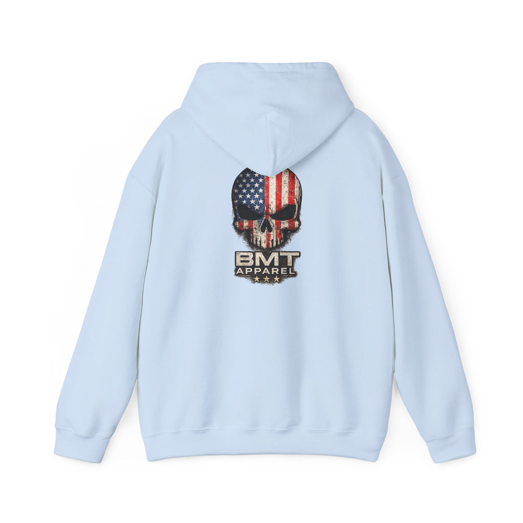 American Flag Skull Hoodie | BMT Apparel patriotic skull sweatshirt