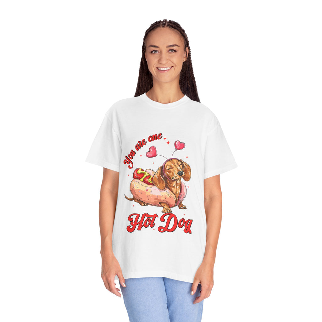 You Are One Hot Dog T-Shirt — Cute Dachshund Valentine Graphic Tee