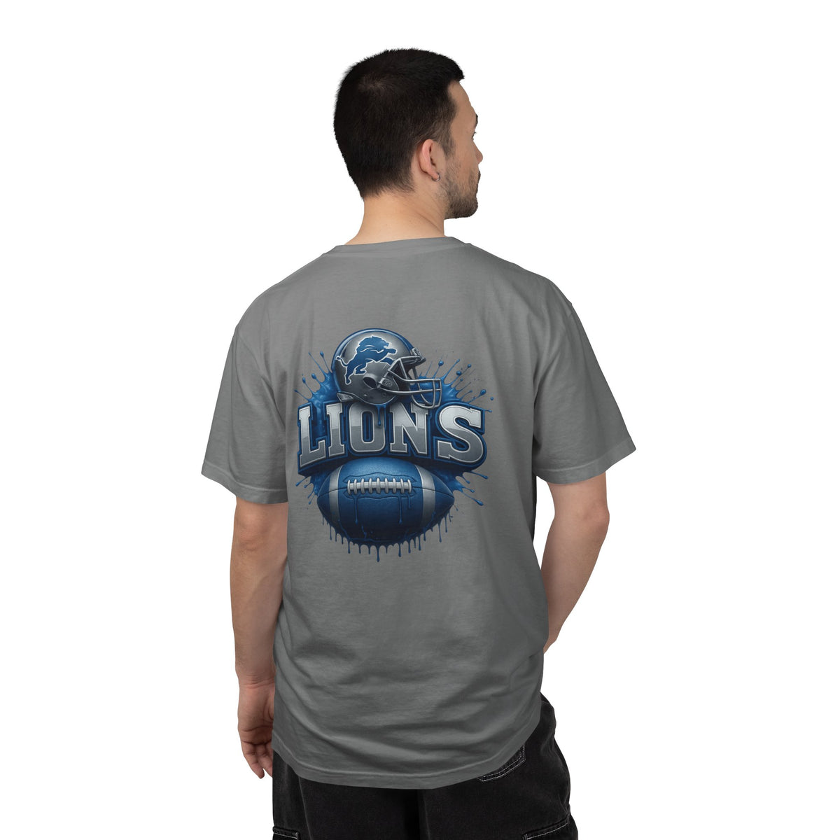 Football Graphic T-Shirt — Helmet & Ball Back Print