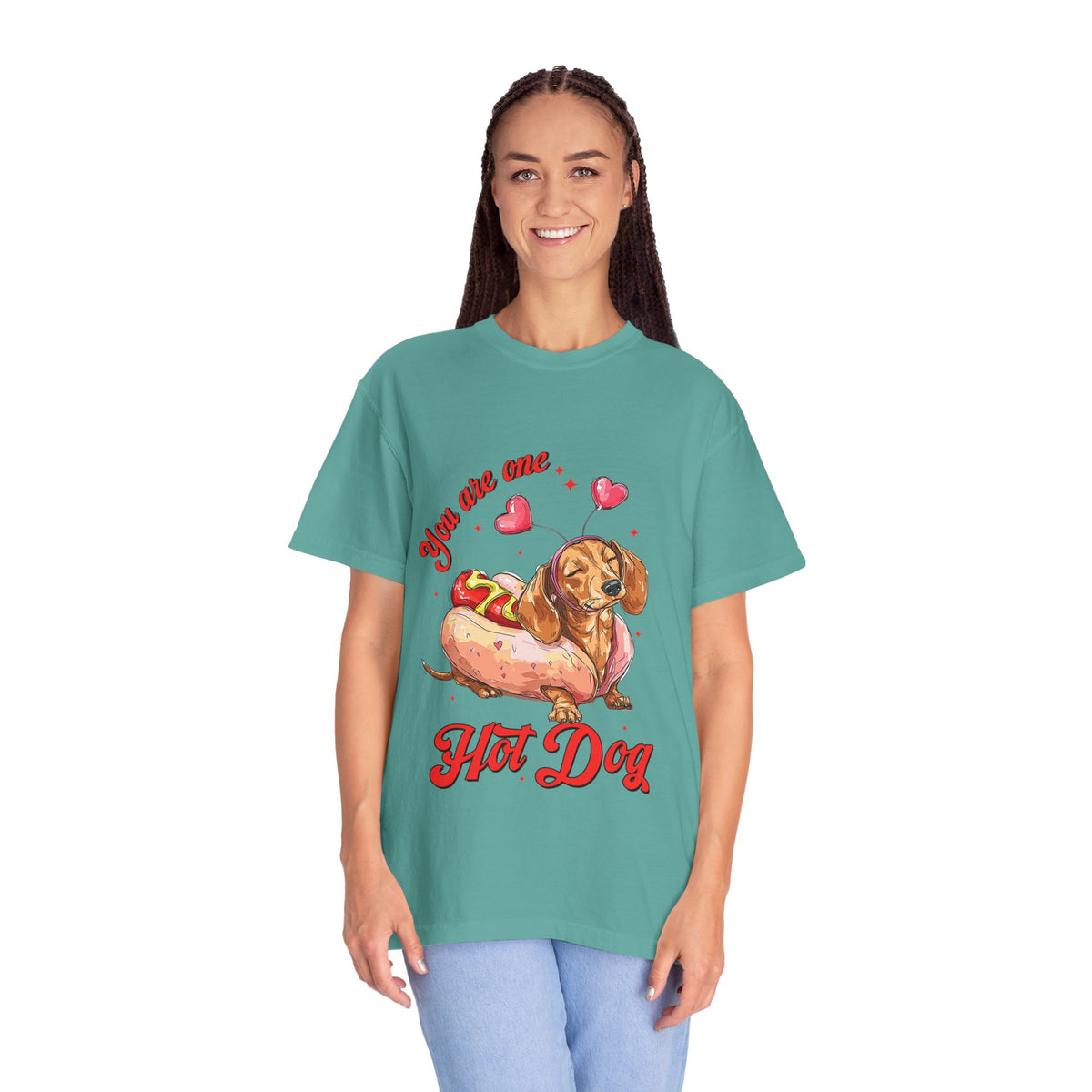 You Are One Hot Dog T-Shirt — Cute Dachshund Valentine Graphic Tee