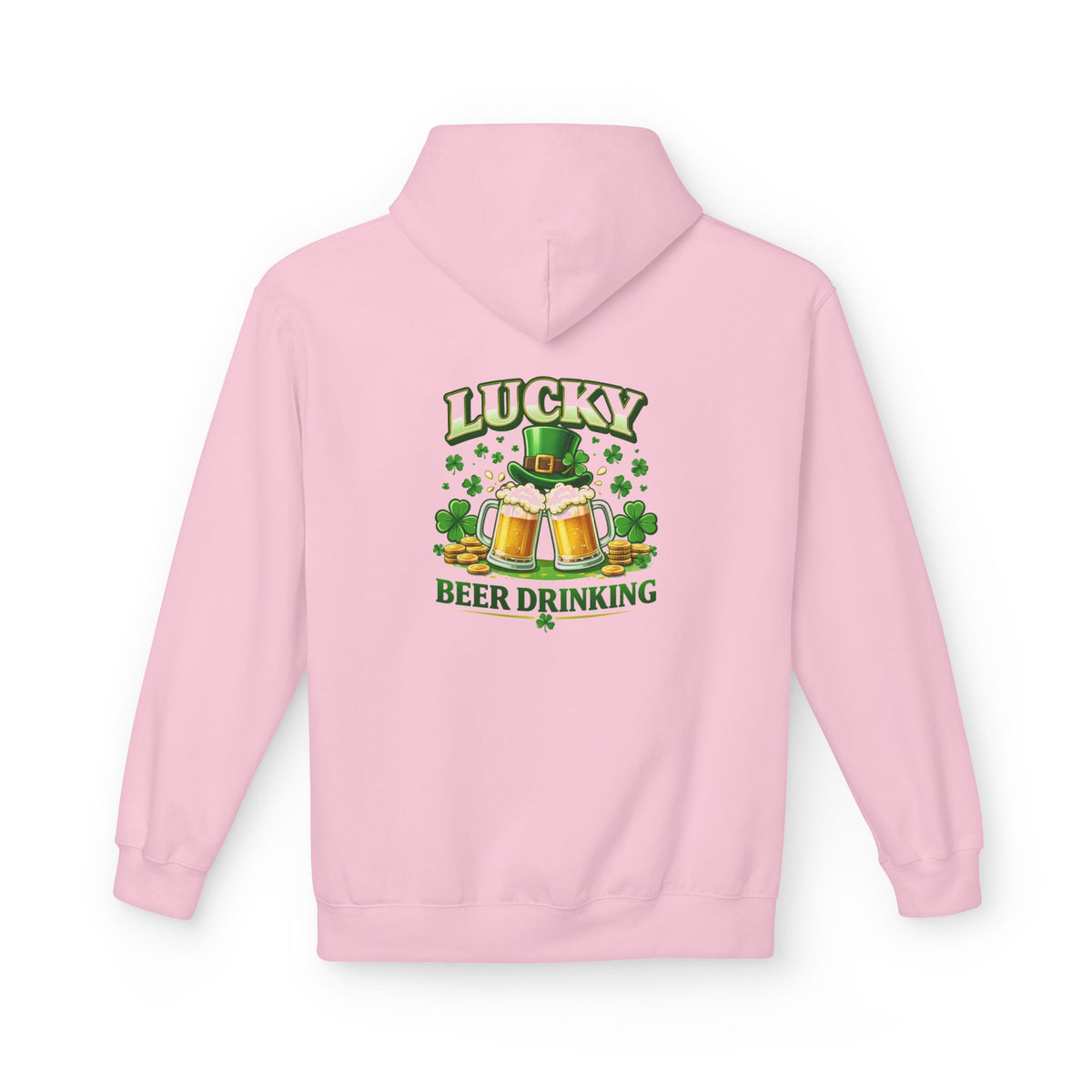 Lucky Beer Drinking Hoodie | St. Patrick's Day Shamrock Beer Graphic