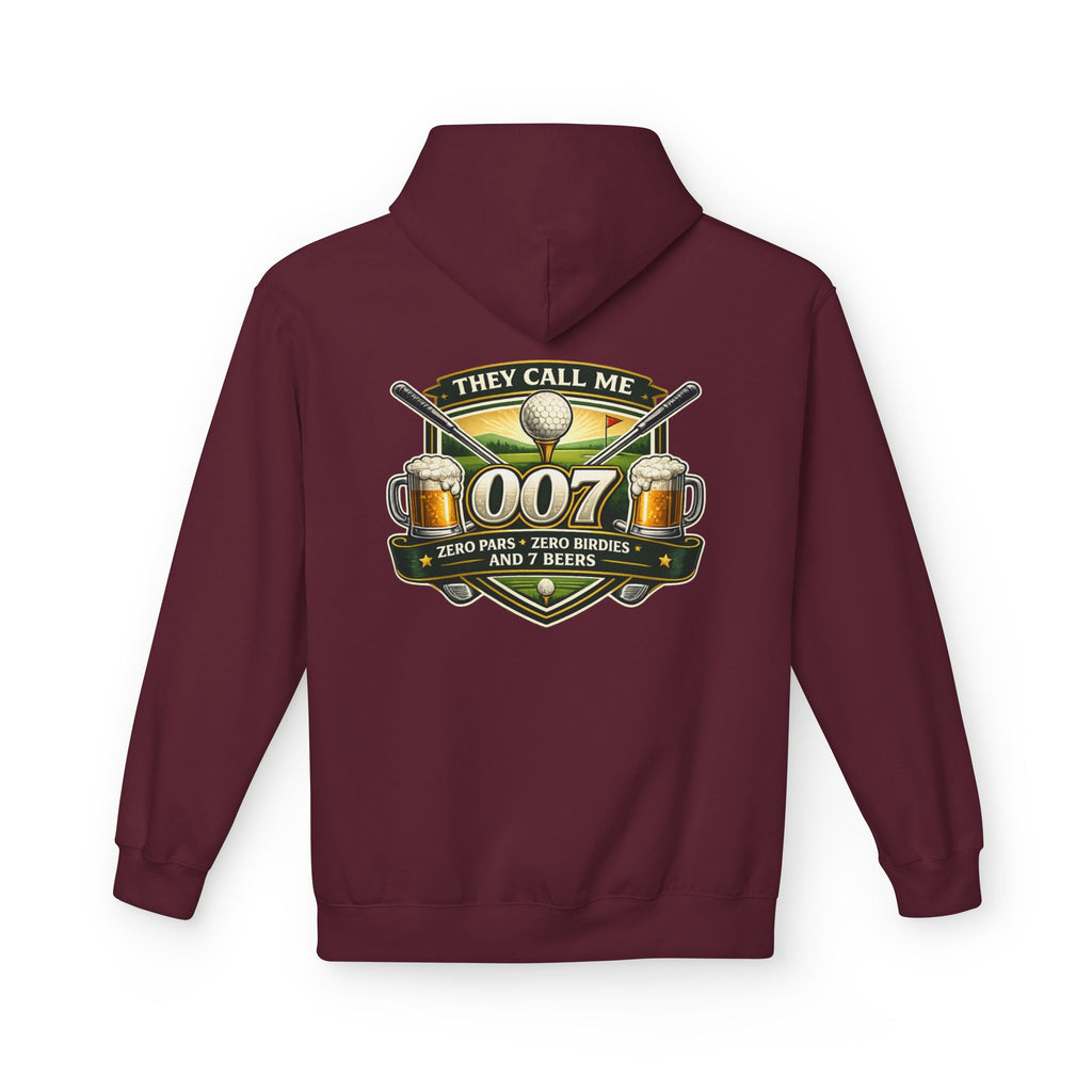They Call Me 007 Golf Logo Hoodie | Golfers 007 Badge, Beer & Par Tee Design