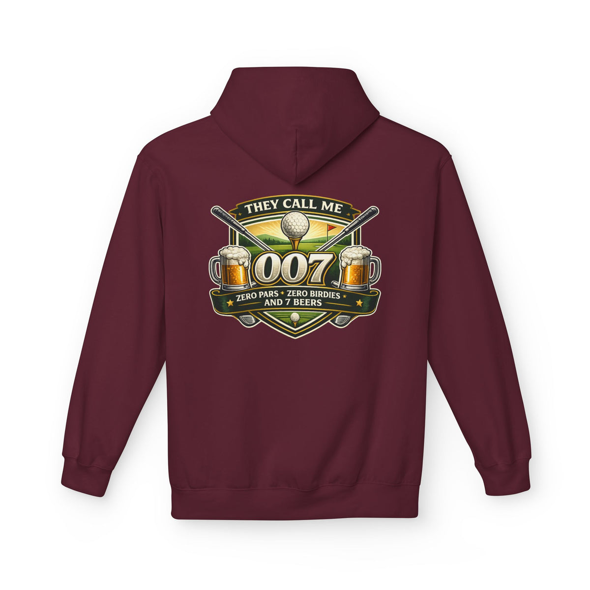 They Call Me 007 Golf Logo Hoodie | Golfers 007 Badge, Beer & Par Tee Design