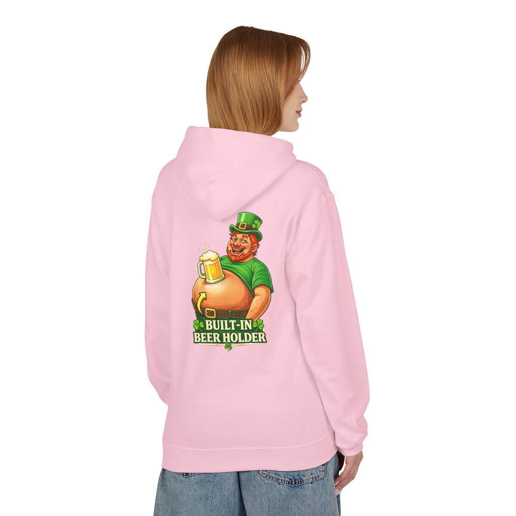 Built-In Beer Holder Hoodie | St. Patrick's Day Leprechaun Beer Belly Design