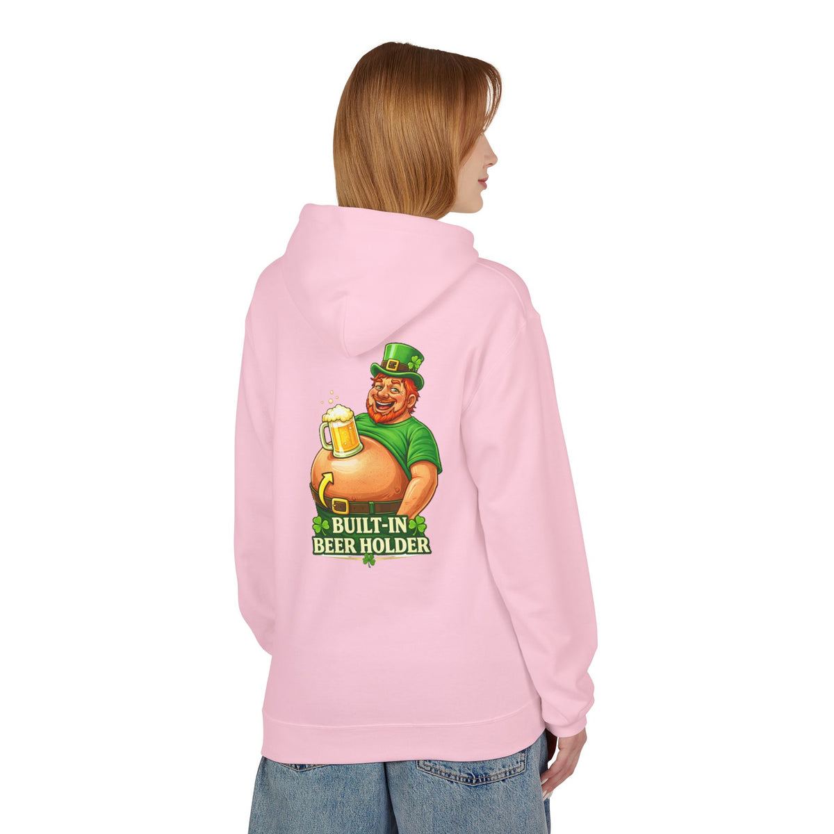 Built-In Beer Holder Hoodie | St. Patrick's Day Leprechaun Beer Belly Design