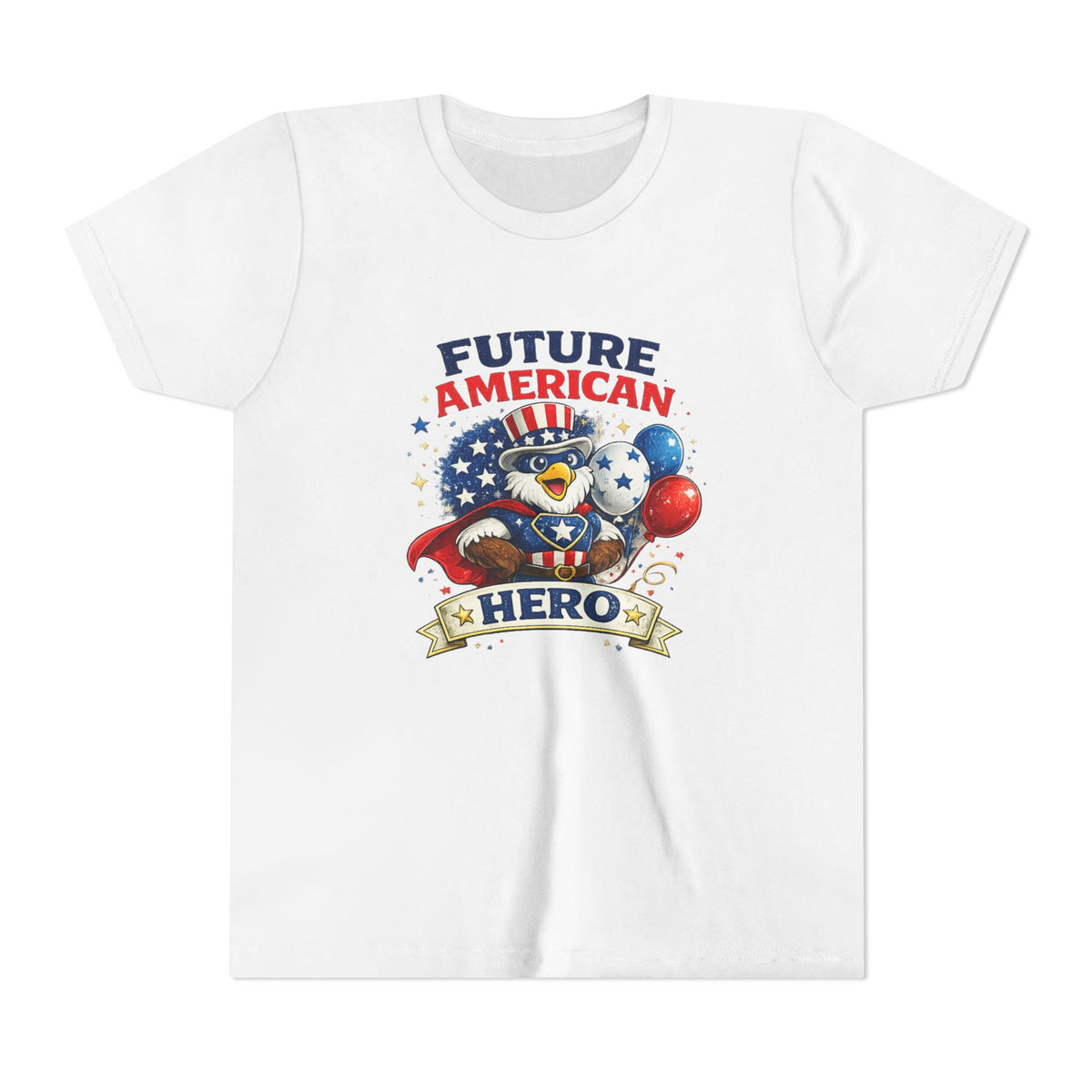 Future American Hero Youth Tee | Patriotic Eagle, Stars & Balloons