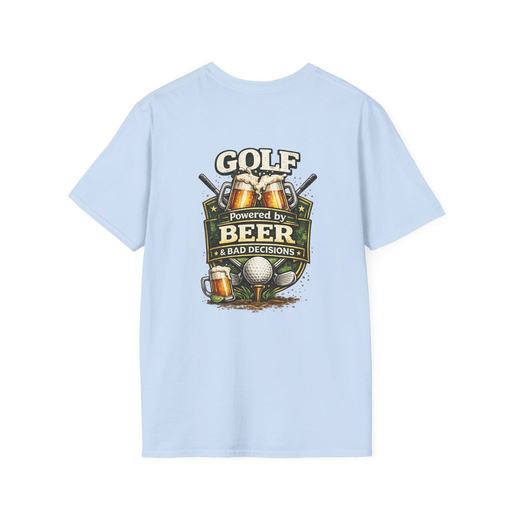 Golf Powered by Beer T-Shirt | Beer Golf Graphic Tee