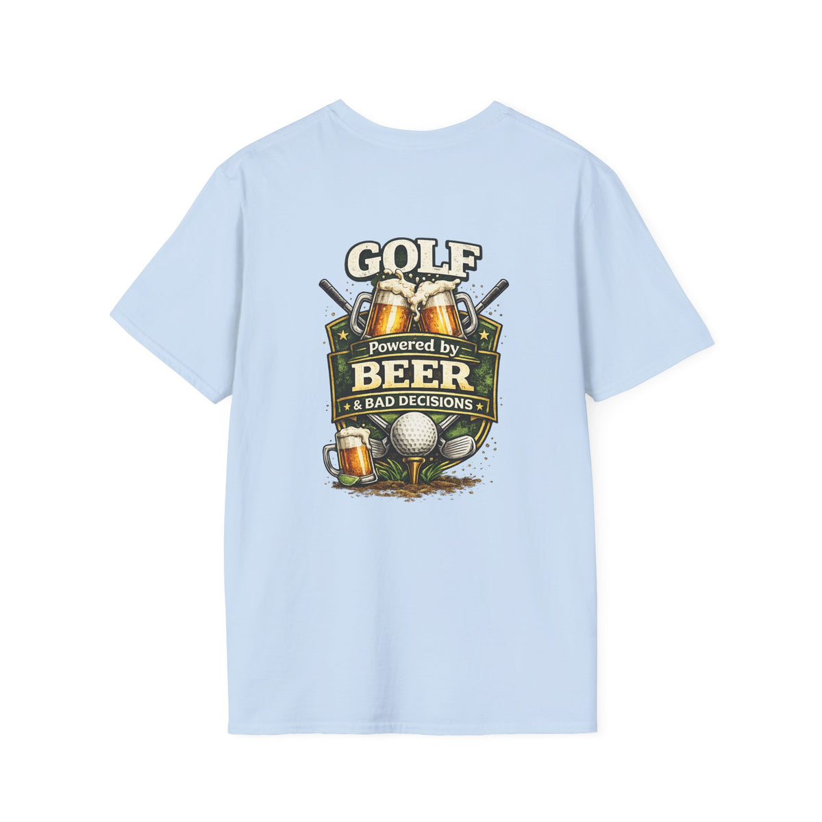 Golf Powered by Beer T-Shirt | Beer Golf Graphic Tee