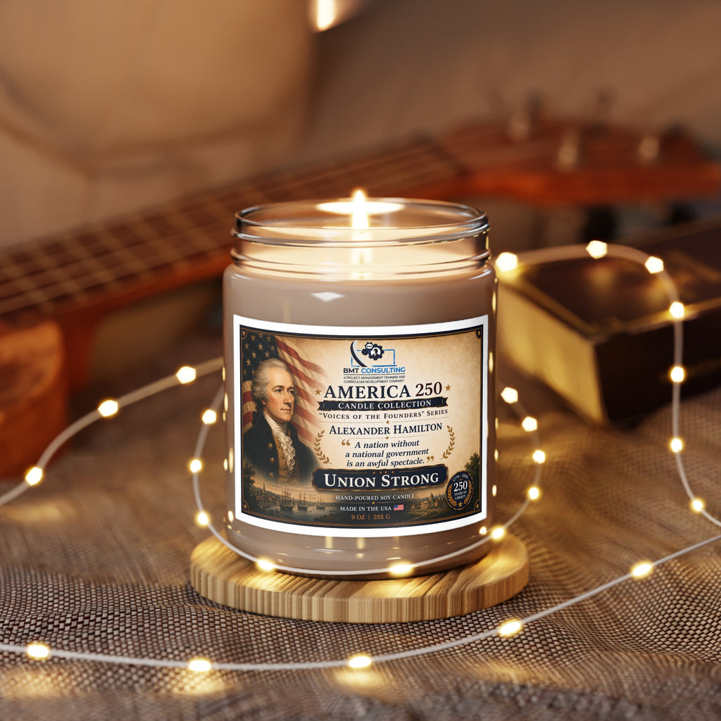 Alexander Hamilton Candle 9oz Soy Jar | Patriotic America 250 Union Strong