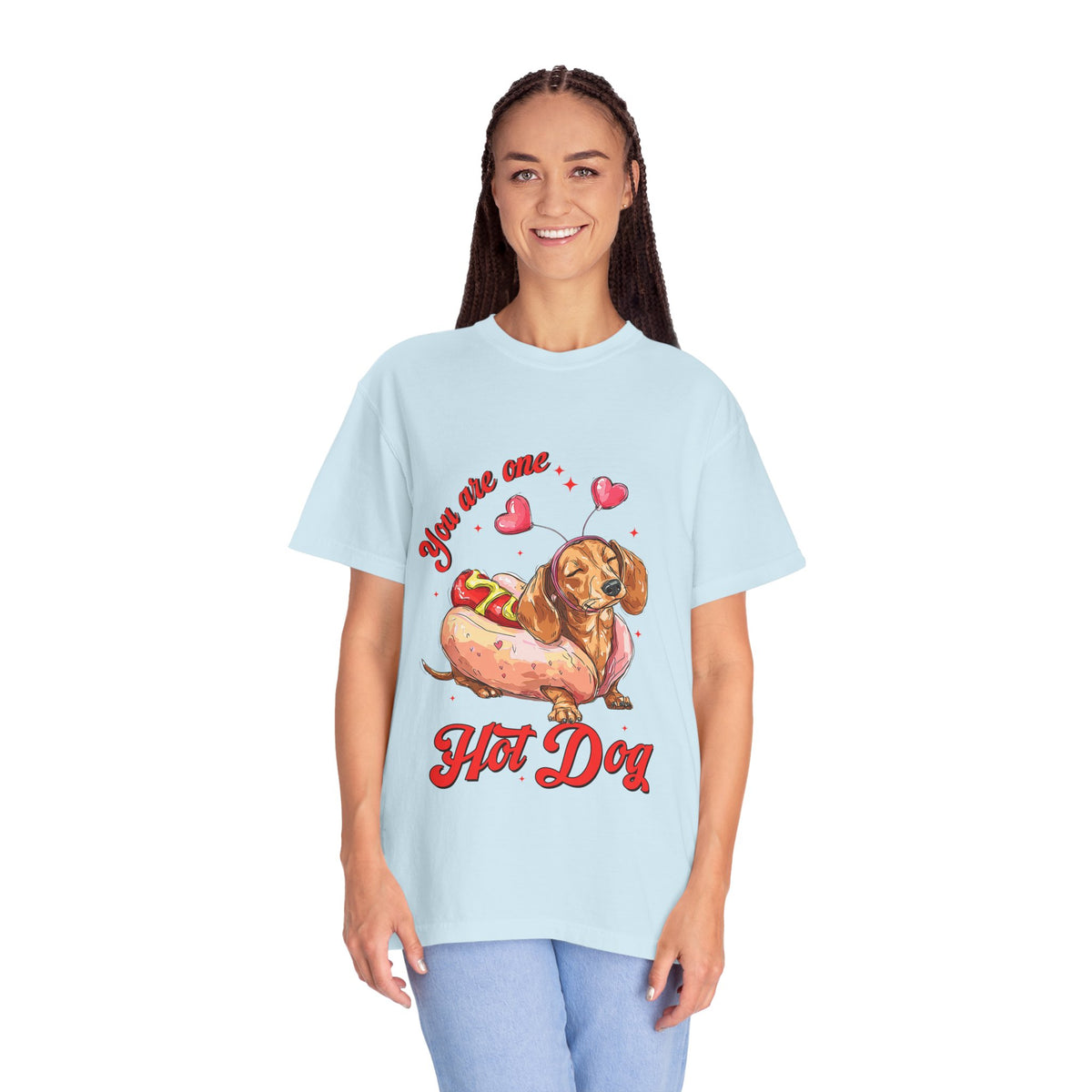 You Are One Hot Dog T-Shirt — Cute Dachshund Valentine Graphic Tee