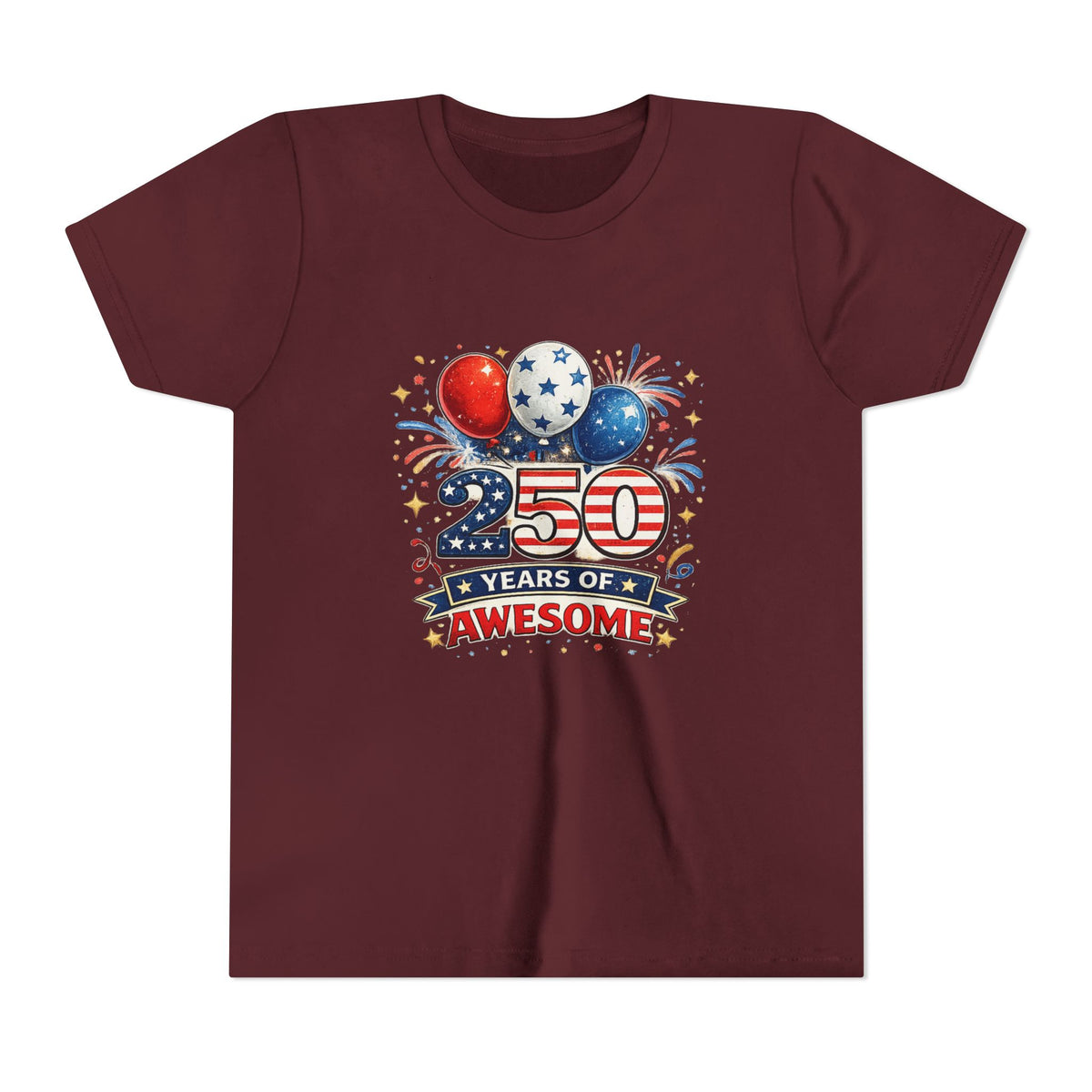 250 Years of Awesome Youth Tee | Patriotic Birthday Independence Day