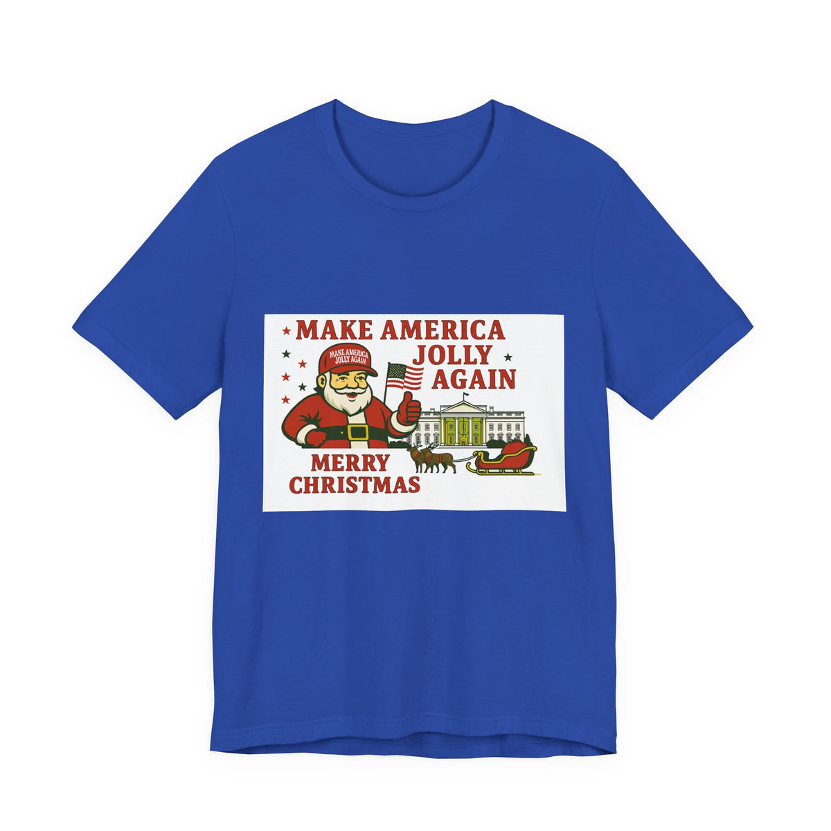 T-Shirt — "Make America Jolly Again" Merry Christmas Santa White Tee