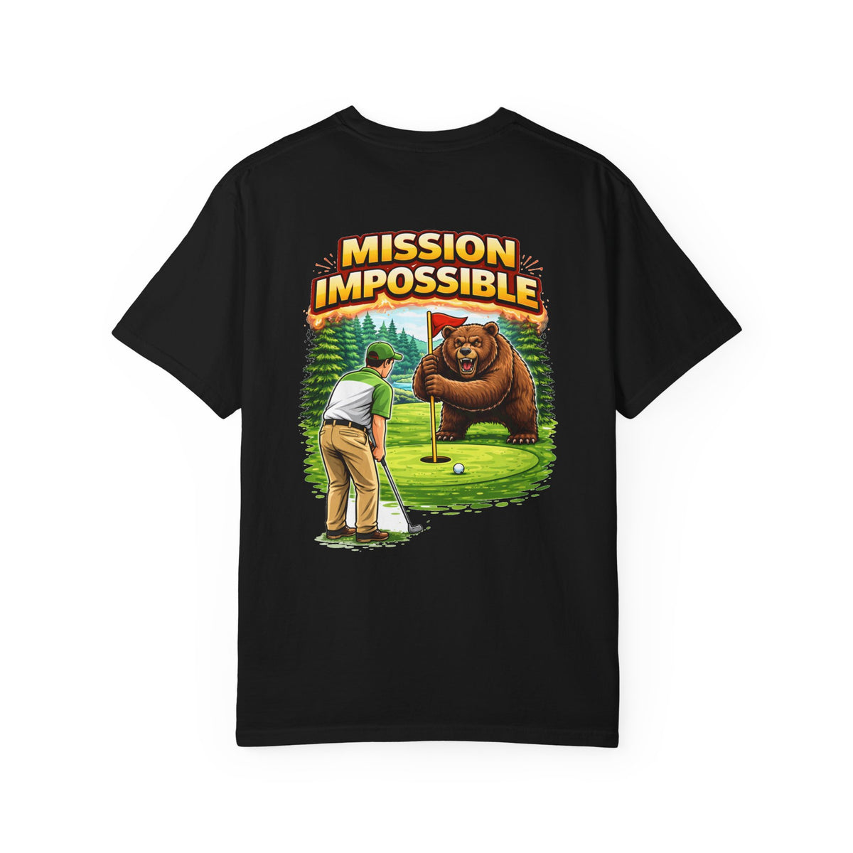 Mission Impossible golfing bear T-Shirt | Funny Golf Tee