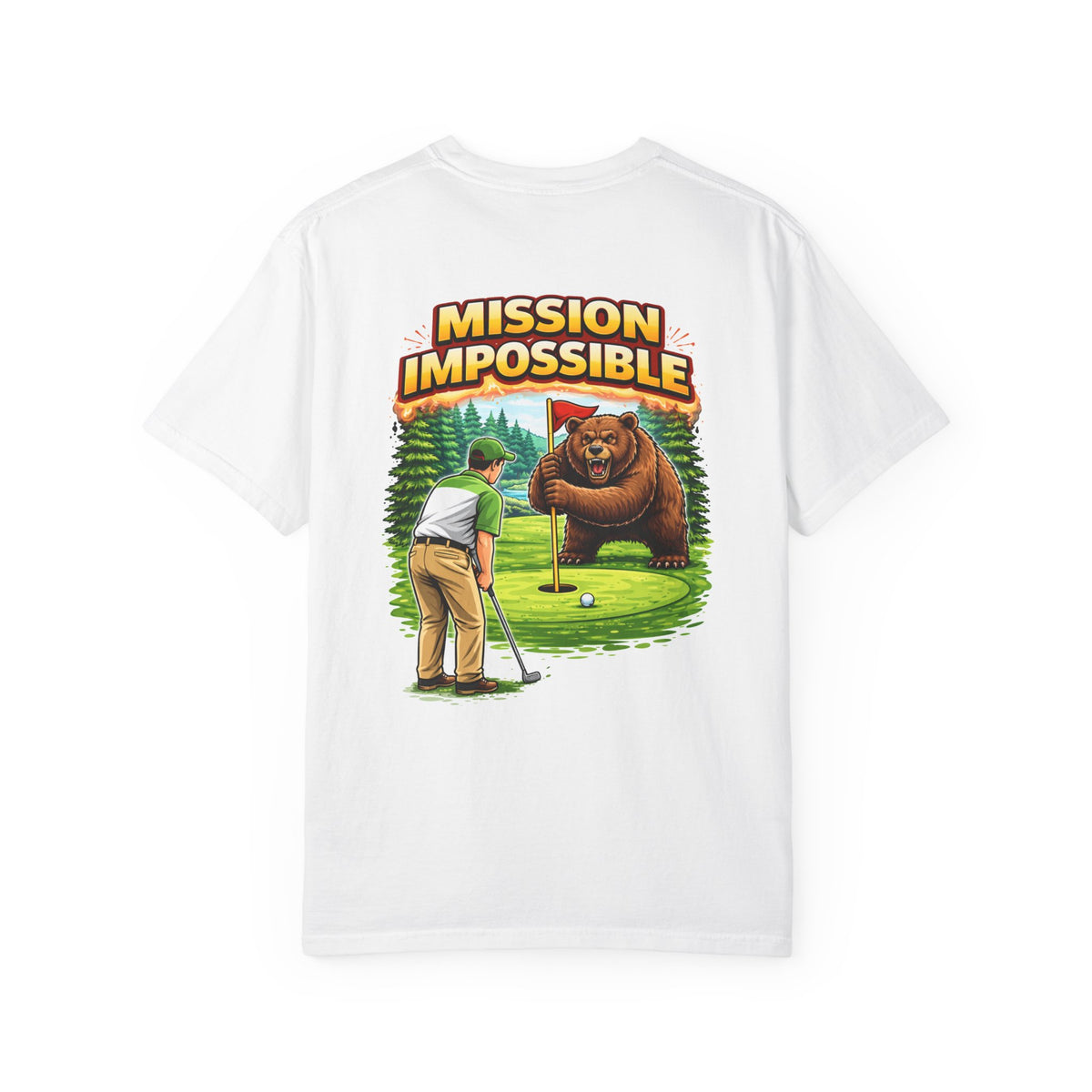Mission Impossible golfing bear T-Shirt | Funny Golf Tee