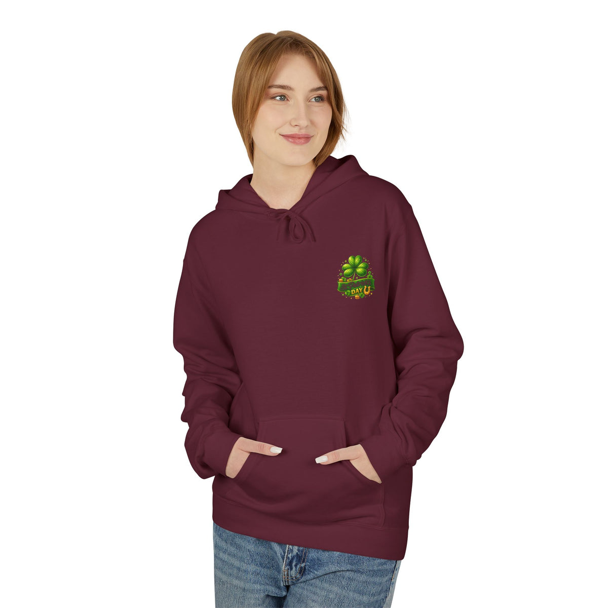 St. Patrick's Day Hoodie — 'Built-In Beer Holder' Leprechaun Beer Graphic