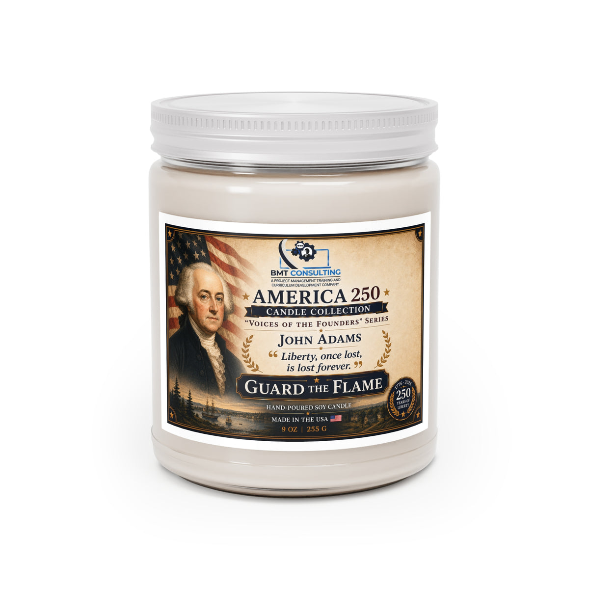 John Adams Patriotic Candle America 250 Soy Candle | 9oz Jar