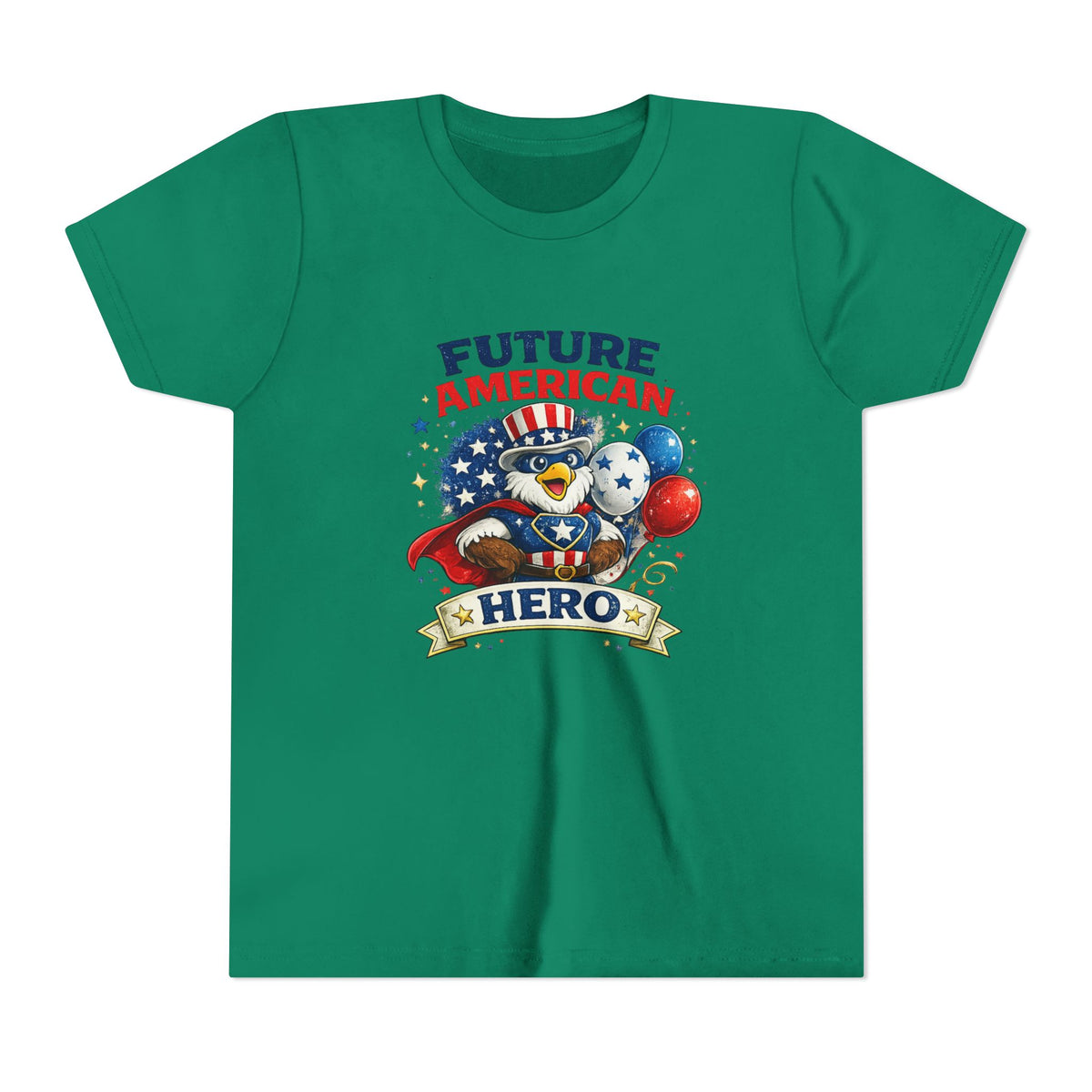 Future American Hero Youth Tee | Patriotic Eagle, Stars & Balloons