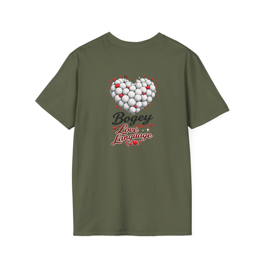 Bogey Is My Love Language T-Shirt | Golf Ball Heart, Golf Humor