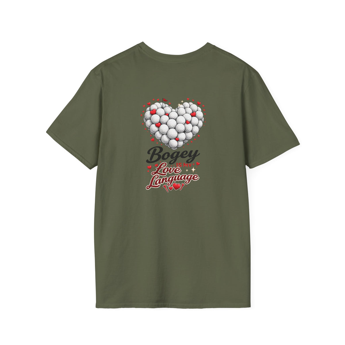 Bogey Is My Love Language T-Shirt | Golf Ball Heart, Golf Humor