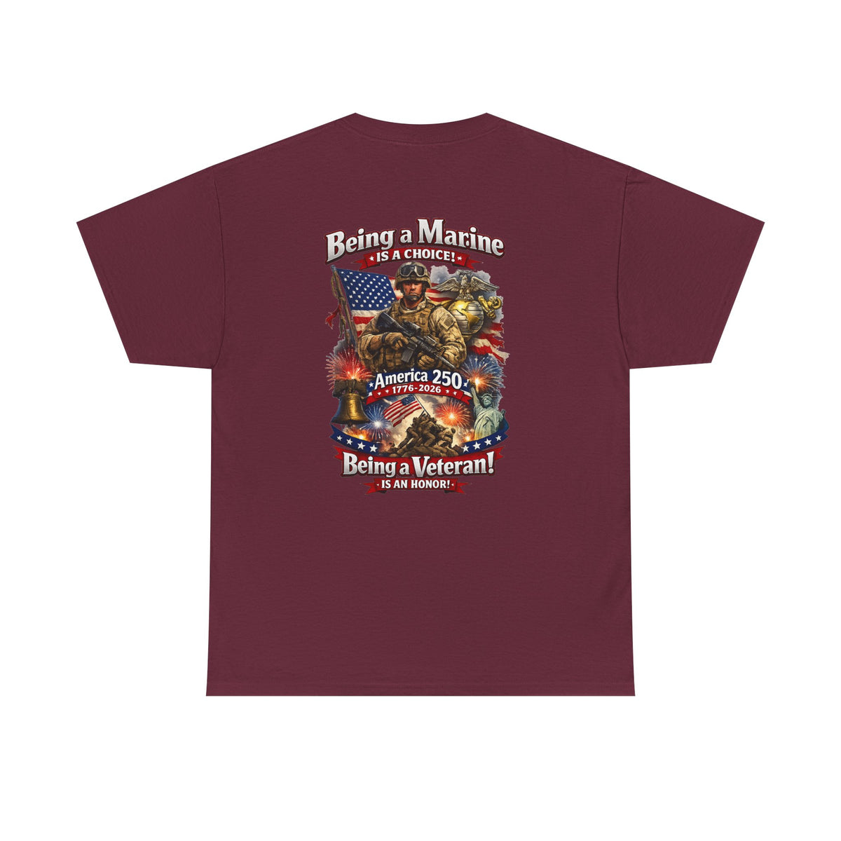 Being a Marine Veteran T-Shirt | Patriotic American Flag Military Tee