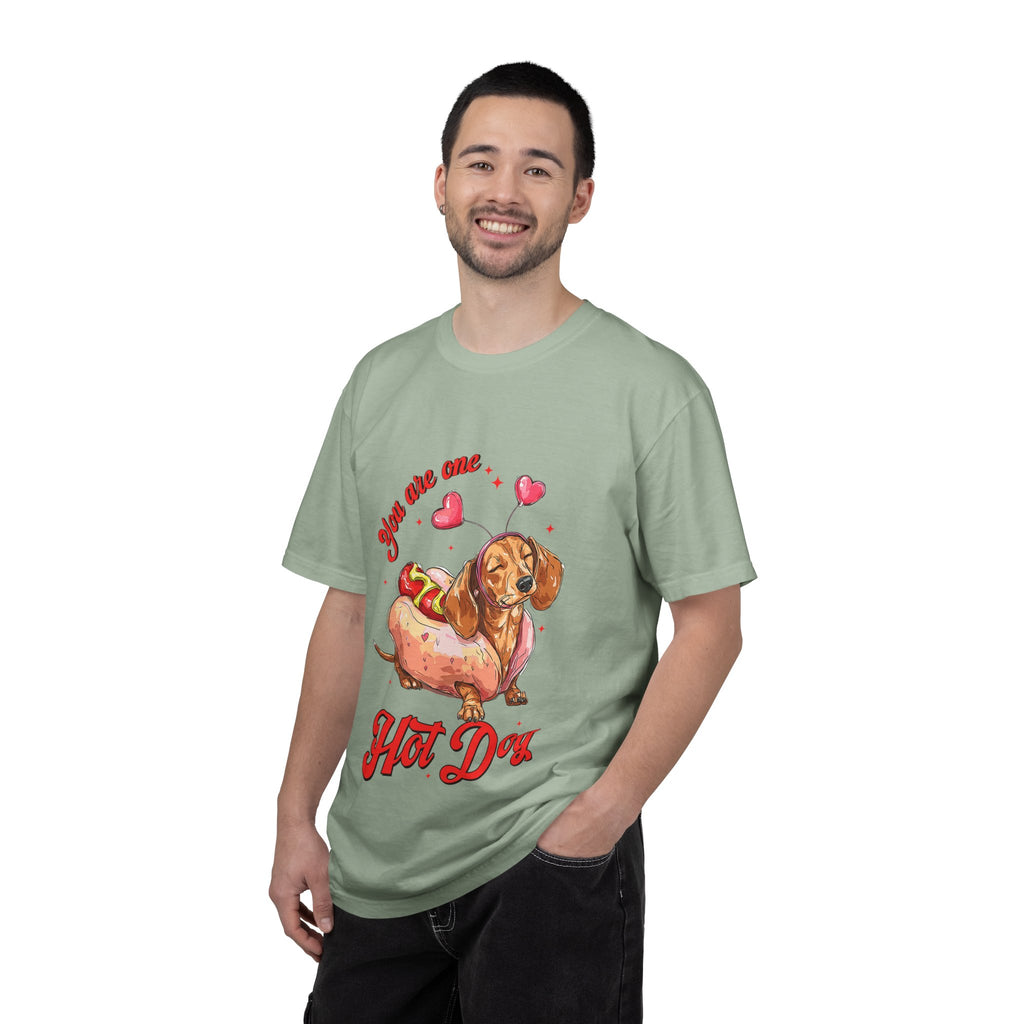 You Are One Hot Dog T-Shirt — Cute Dachshund Valentine Graphic Tee