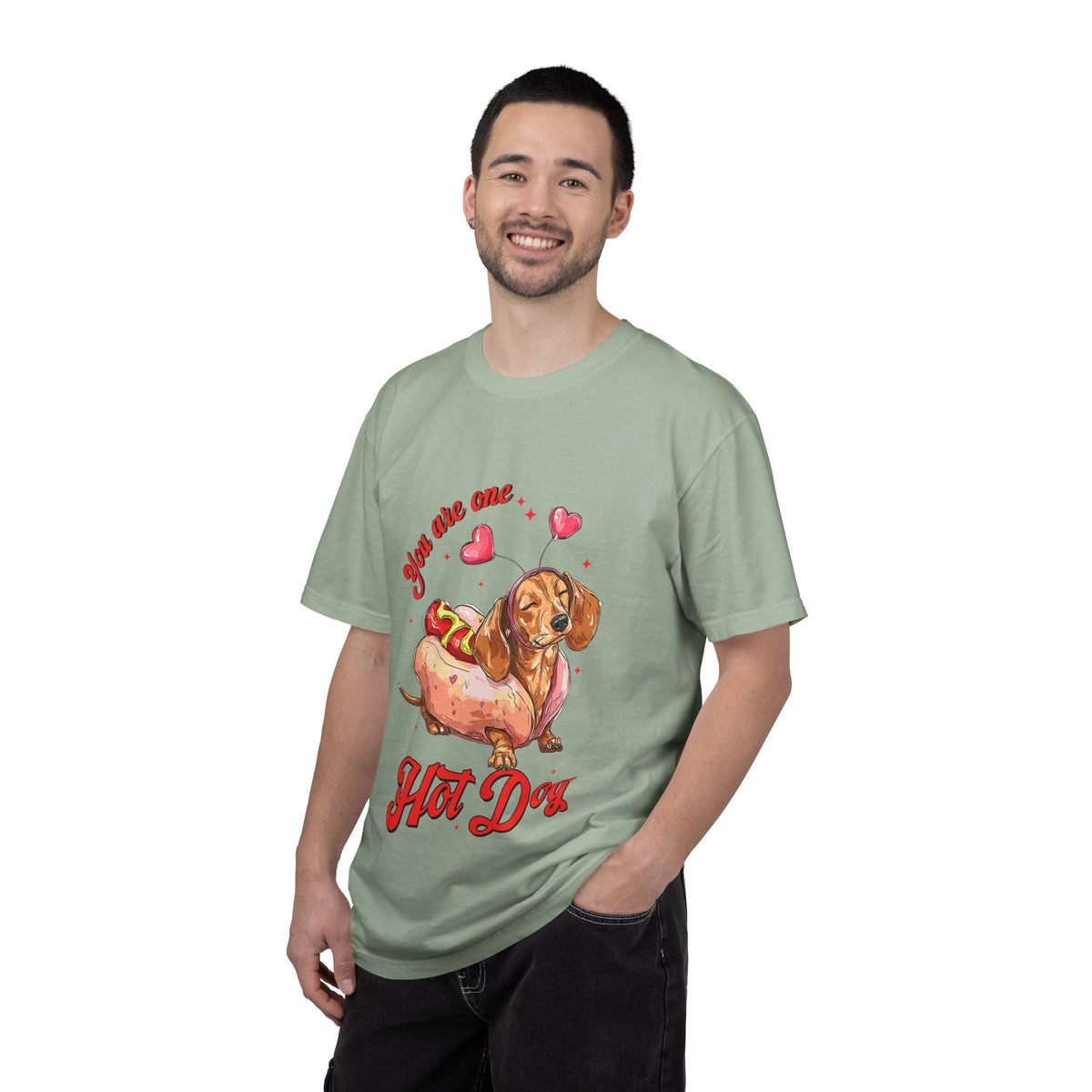 You Are One Hot Dog T-Shirt — Cute Dachshund Valentine Graphic Tee