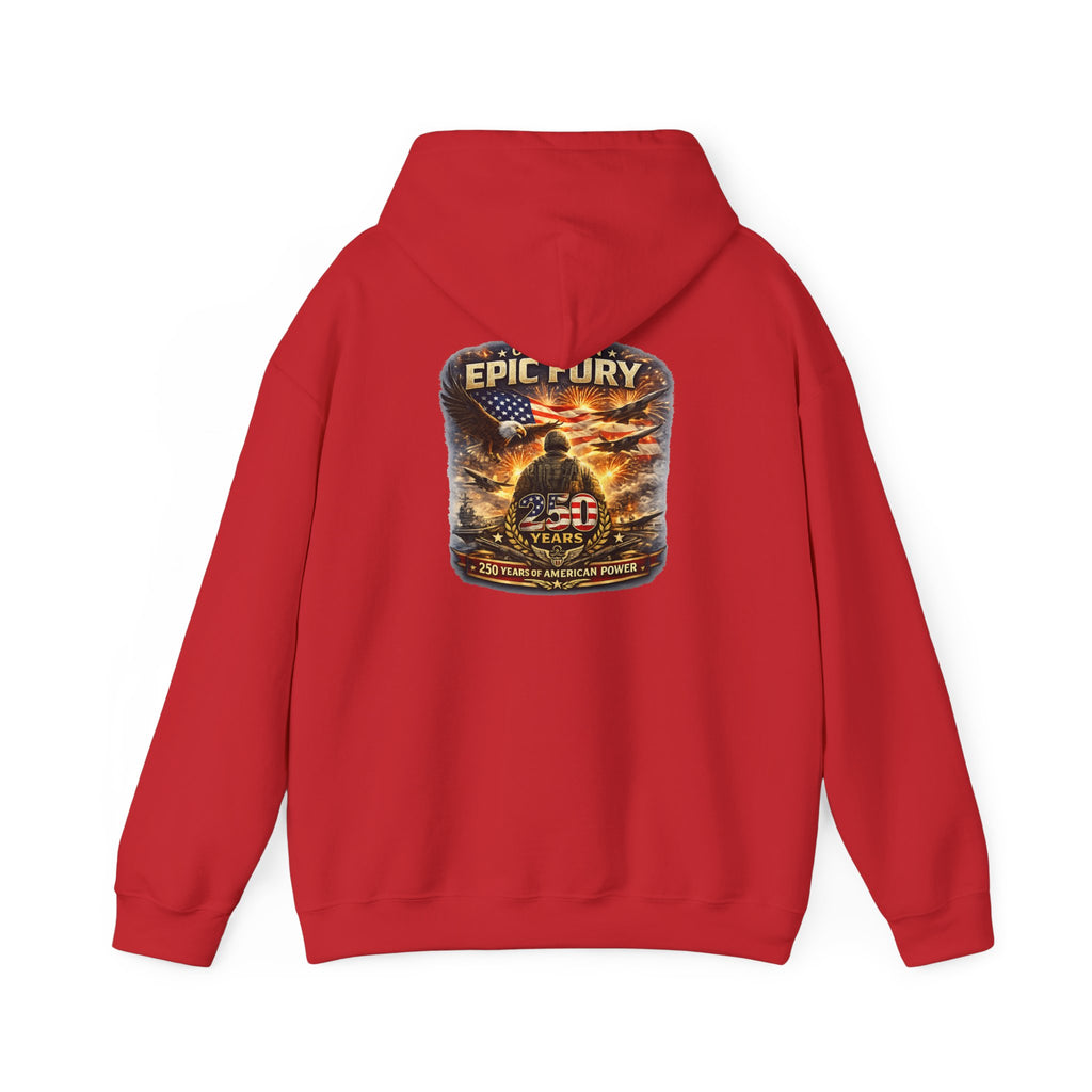 Epic Fury Soldier Helmet Hoodie | Military Memorial, American Flag