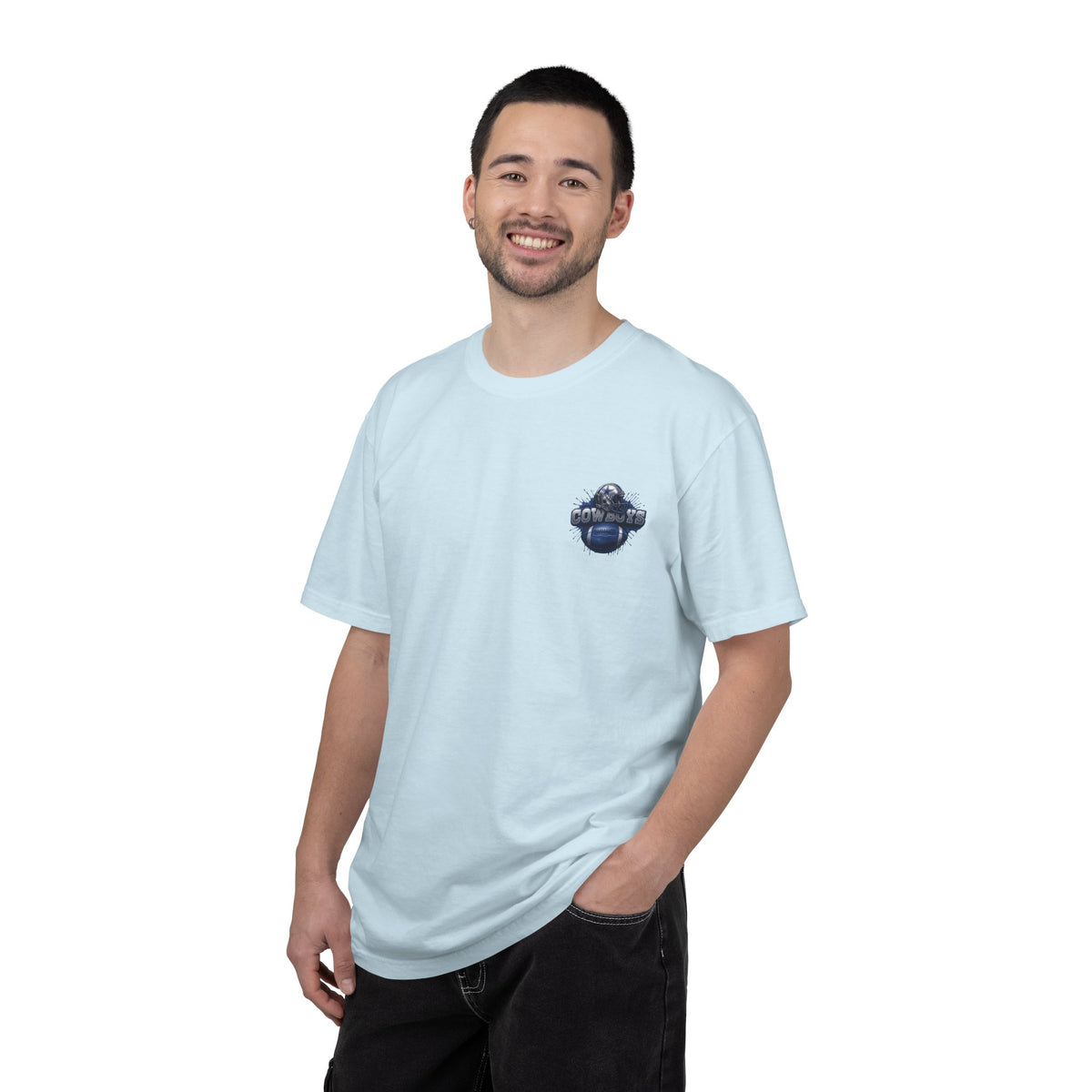 Dallas Cowboys Football T-Shirt — Team Helmet & Ball Logo Tee