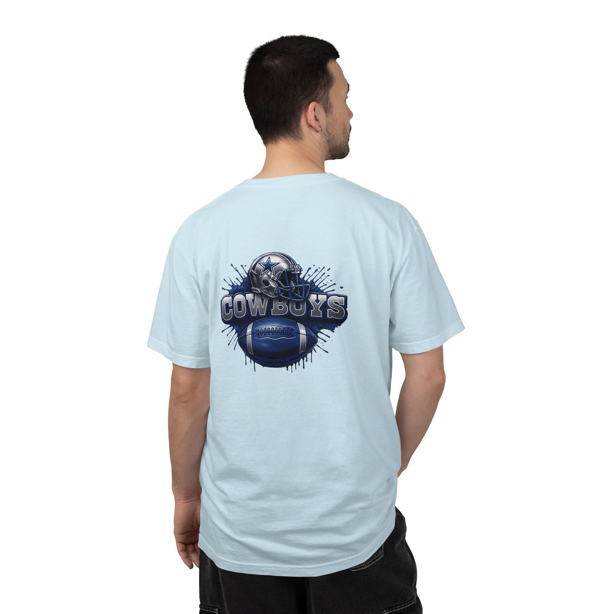 Dallas Cowboys Football T-Shirt — Team Helmet & Ball Logo Tee