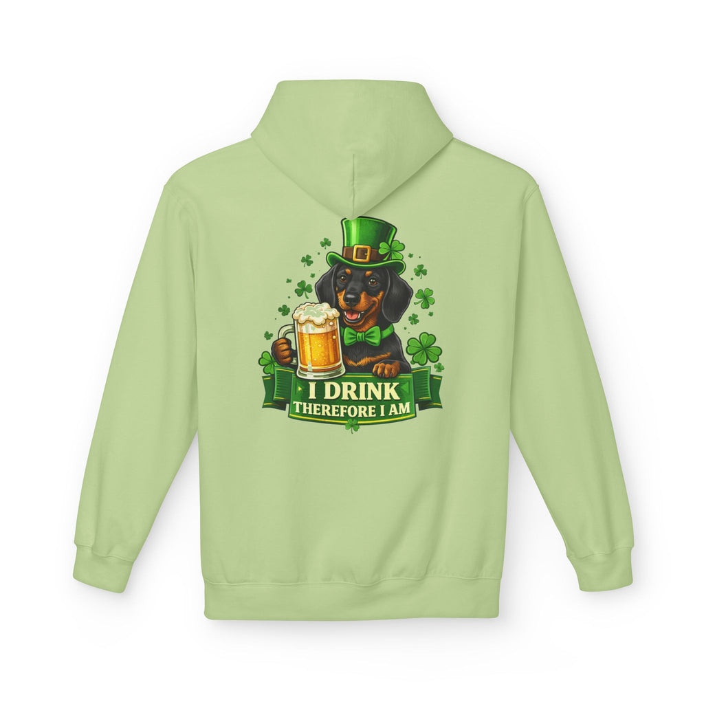 Dachshund Leprechaun I Drink Therefore I Am Hoodie | St. Patrick's Day Beer Shamrock