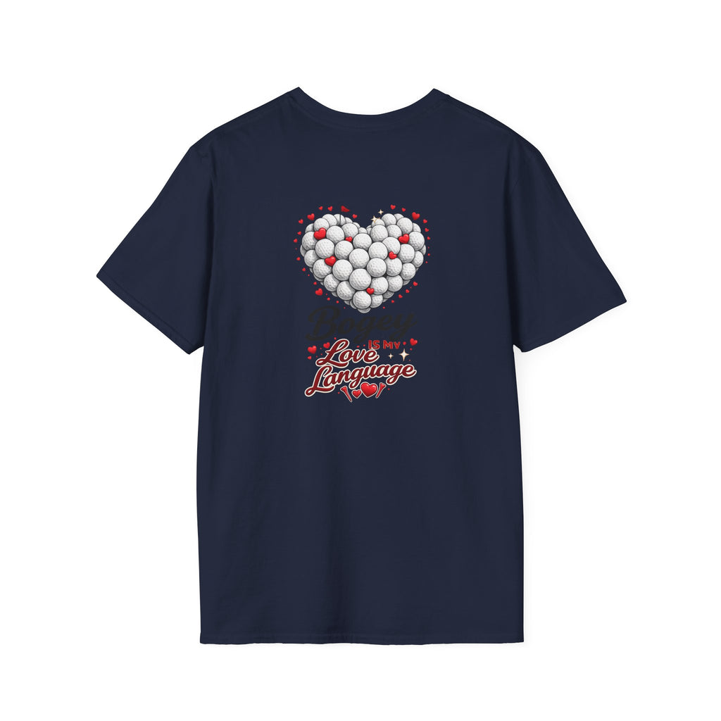 Bogey Is My Love Language T-Shirt | Golf Ball Heart, Golf Humor