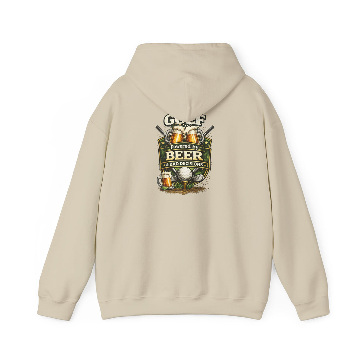 Powered by Beer hoodie | brewery crest, beer mugs, hops design
