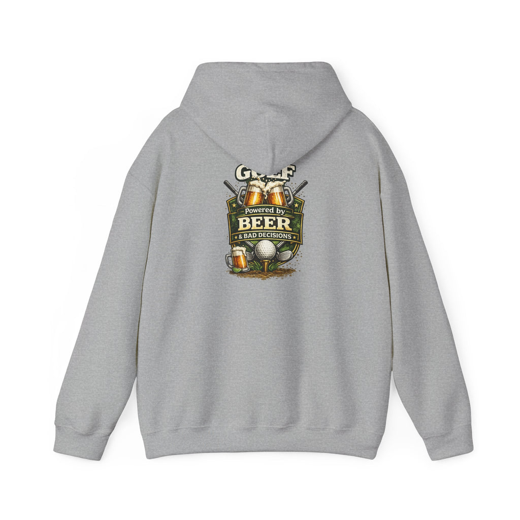 Powered by Beer hoodie | brewery crest, beer mugs, hops design