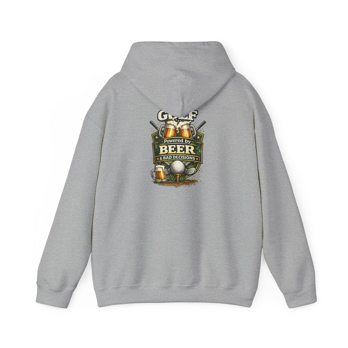 Powered by Beer hoodie | brewery crest, beer mugs, hops design