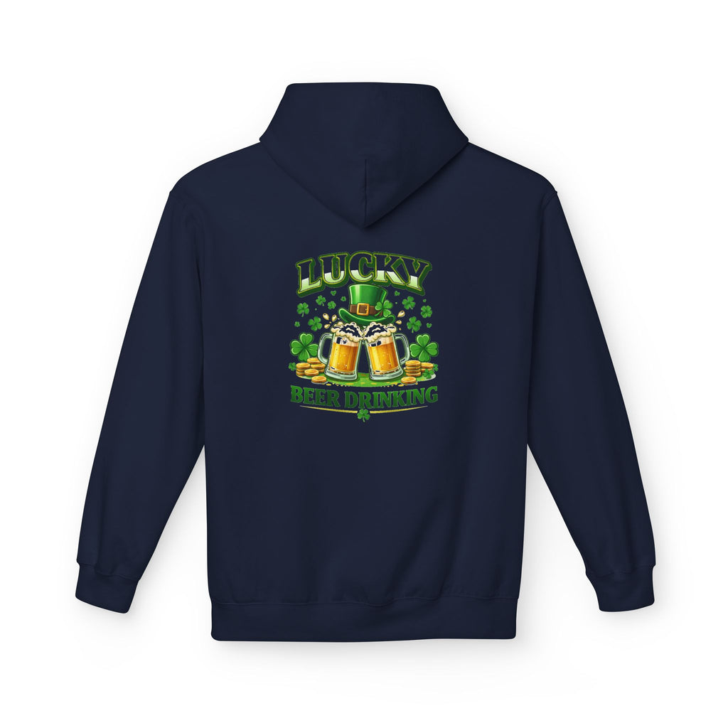 Lucky Beer Drinking Hoodie | St. Patrick's Day Shamrock Beer Graphic