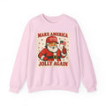 Crewneck Sweatshirt — "Make America Jolly Again" Vintage Santa Holiday Pullover
