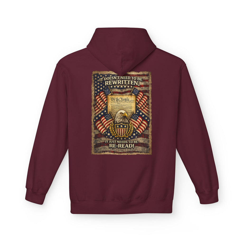 Constitution & Bald Eagle Hoodie | Patriotic American Flag, Historical Document Design