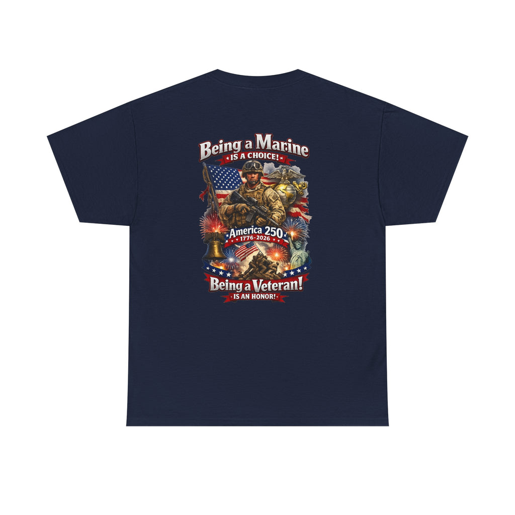 Being a Marine Veteran T-Shirt | Patriotic American Flag Military Tee