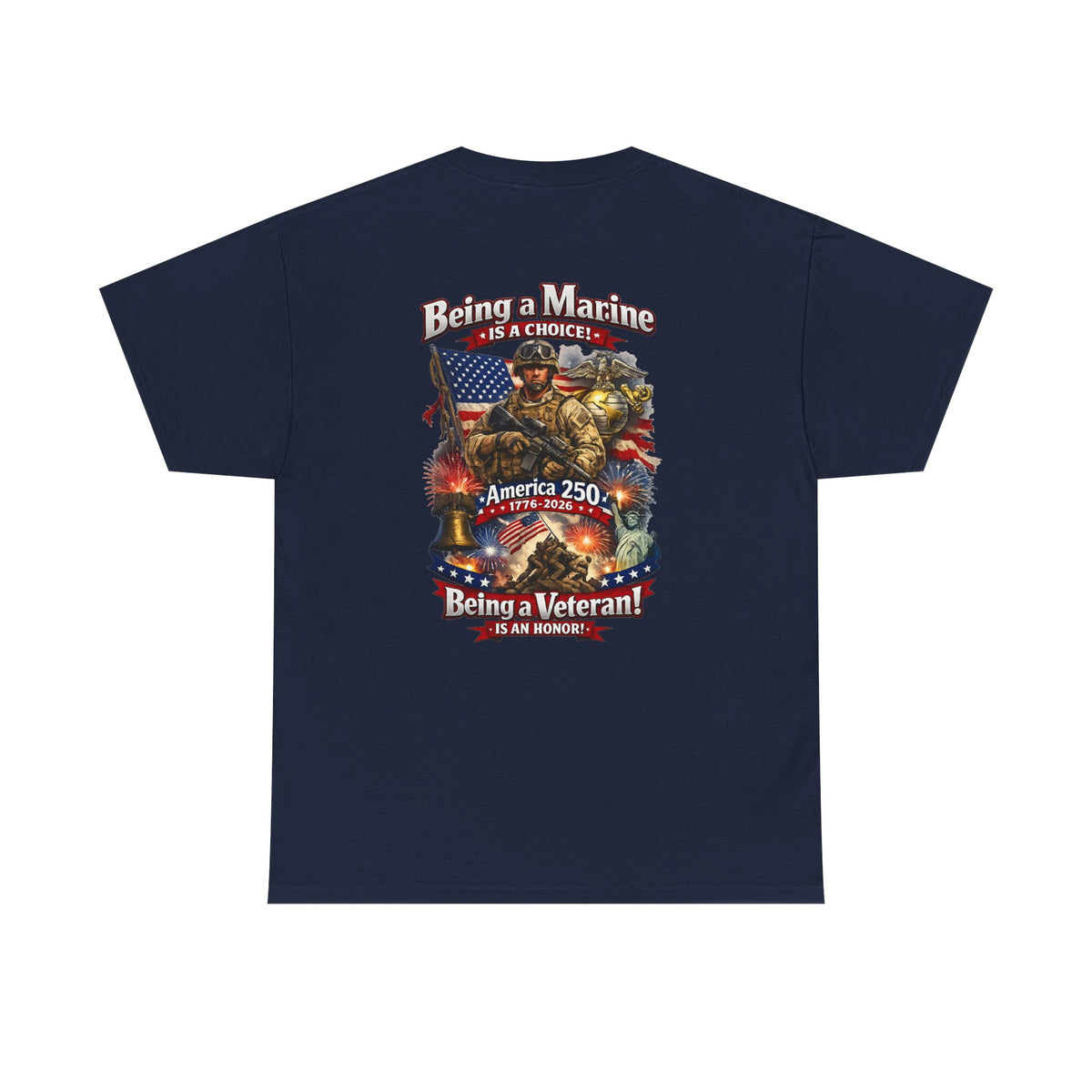 Being a Marine Veteran T-Shirt | Patriotic American Flag Military Tee