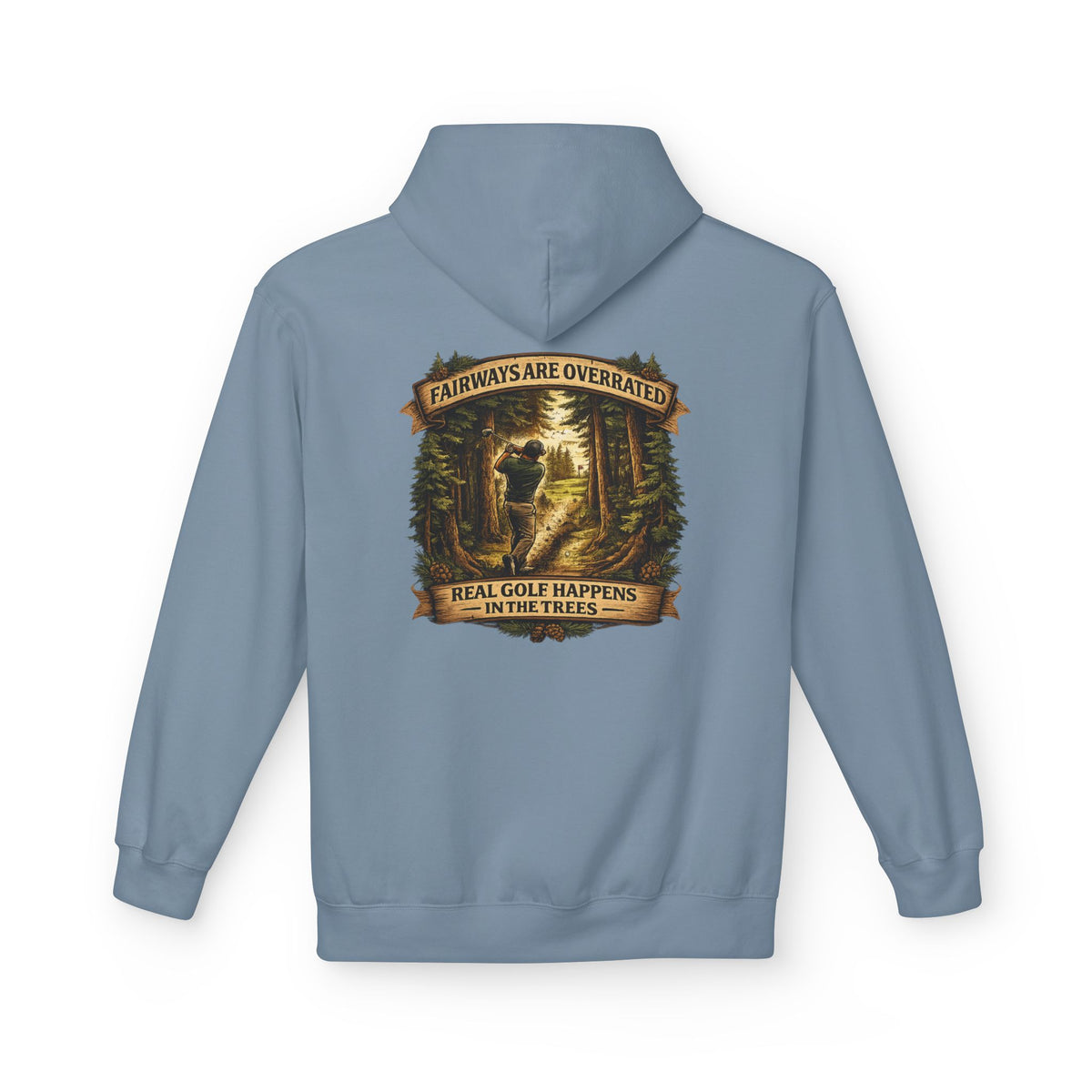 Fairways are Overrated Illustration Hoodie | 'Fairways Are Overrated' Woodland Golf Design
