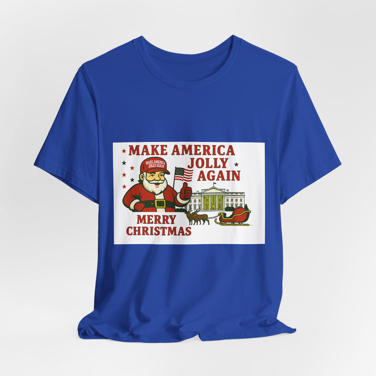 T-Shirt — "Make America Jolly Again" Merry Christmas Santa White Tee