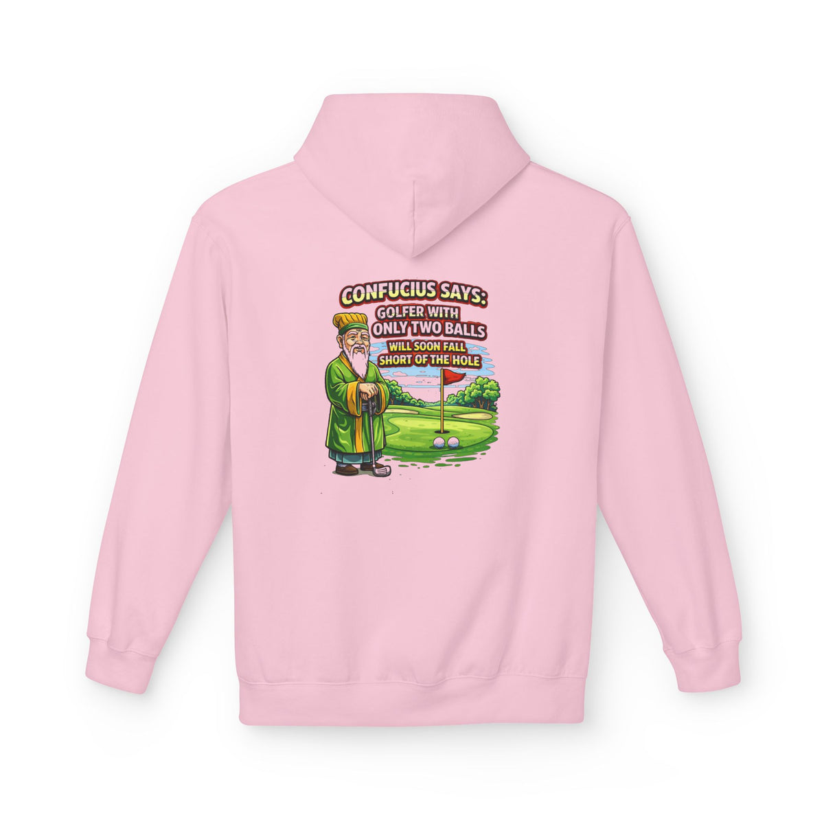 Confucius Says Golf Humor Hoodie | Funny Golf Cartoon, Two Balls Joke