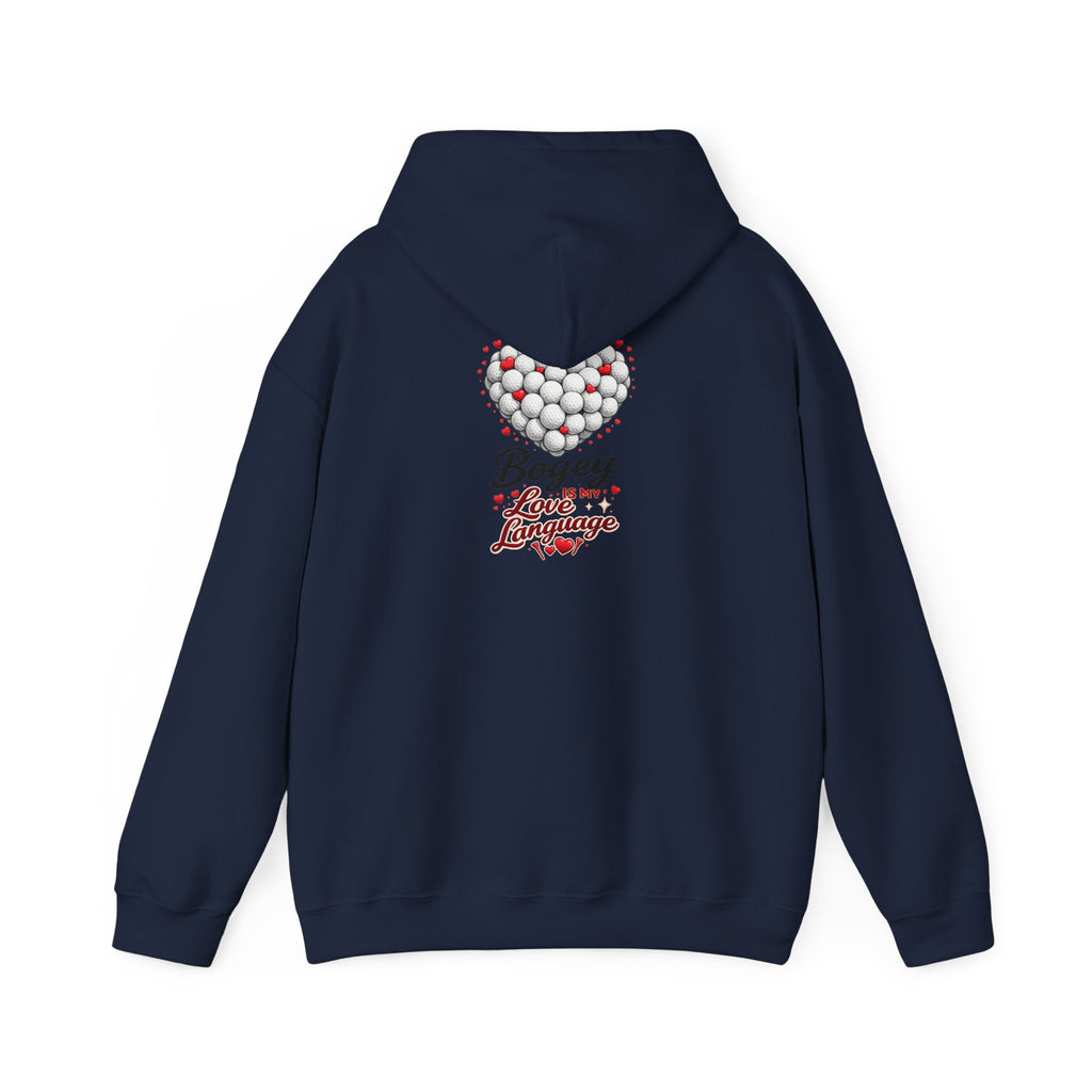 Bogey Love Language hoodie | Golf ball heart design sweatshirt