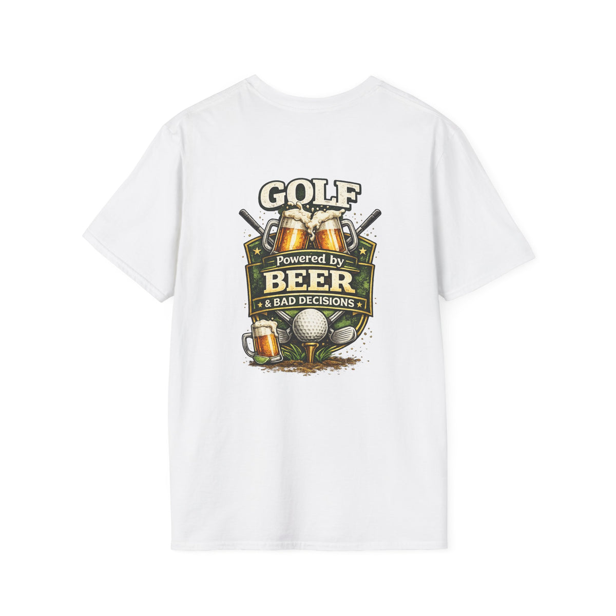 Golf Powered by Beer T-Shirt | Beer Golf Graphic Tee