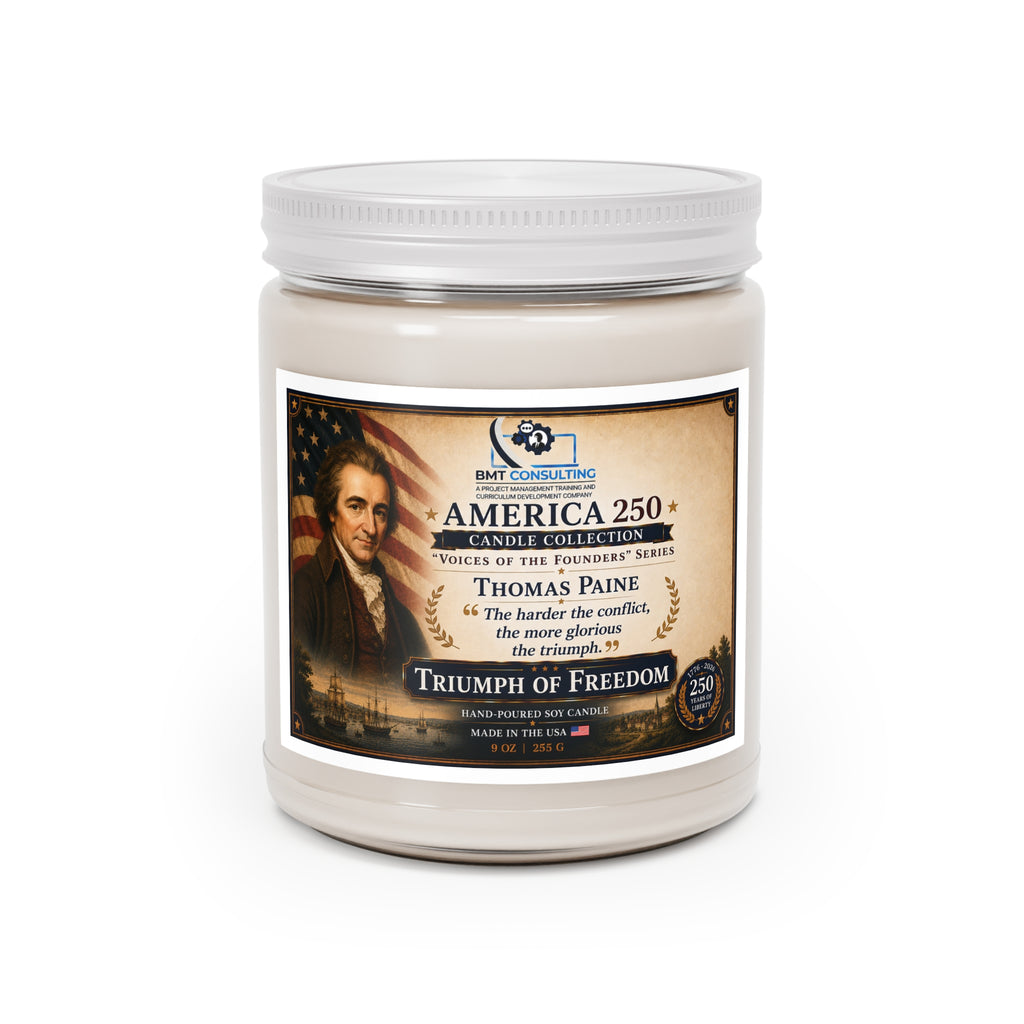 Triumph of Freedom Thomas Paine Candle, Soy Candle 9oz