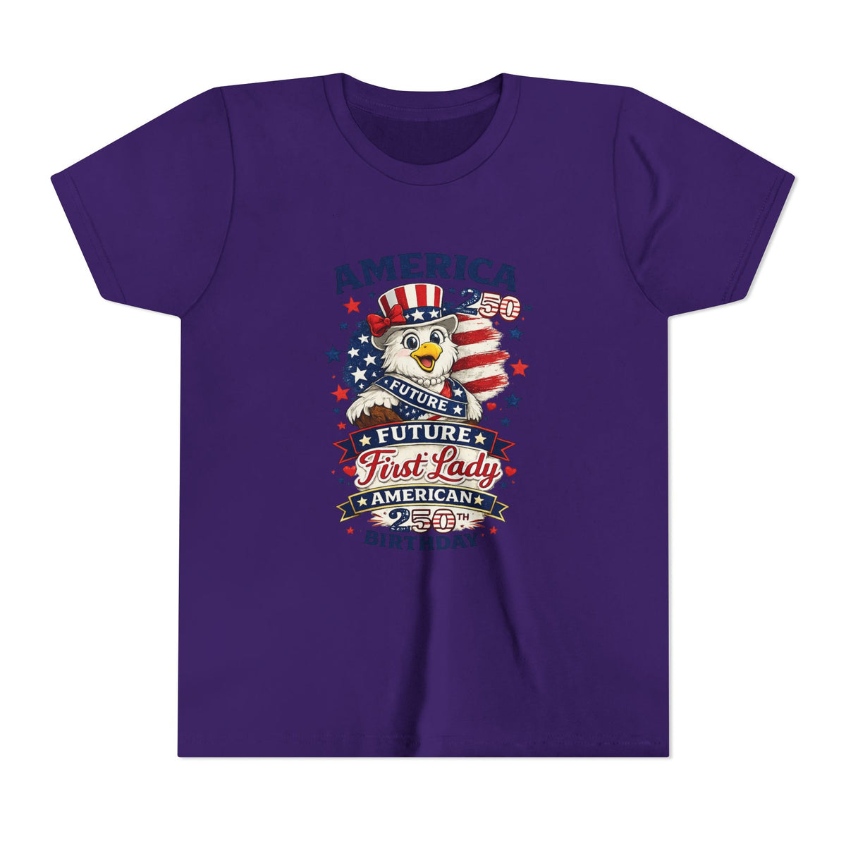 America Eagle Flag Birthday Youth Tee | Future First Lady Patriotic 4th of July