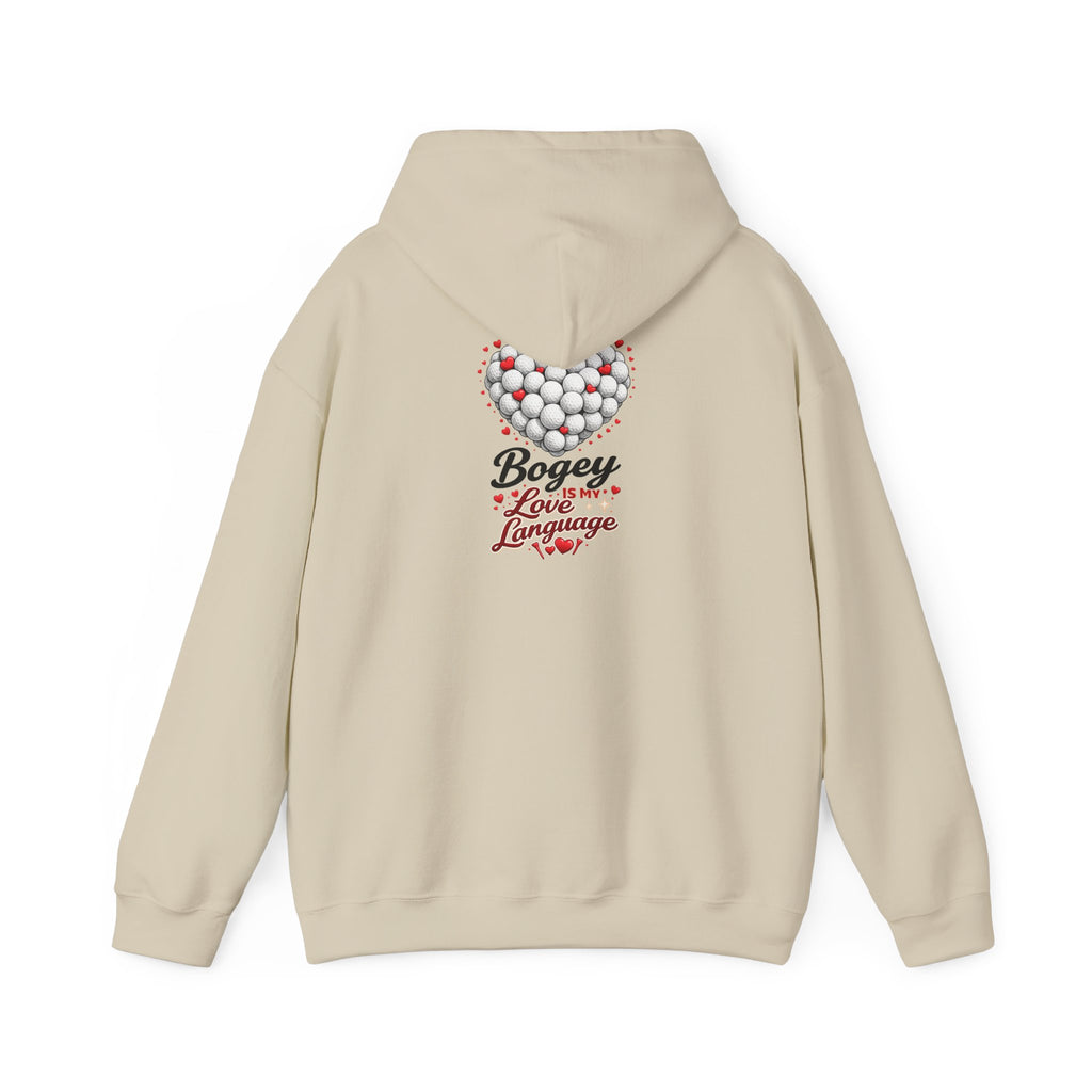 Bogey Love Language hoodie | Golf ball heart design sweatshirt