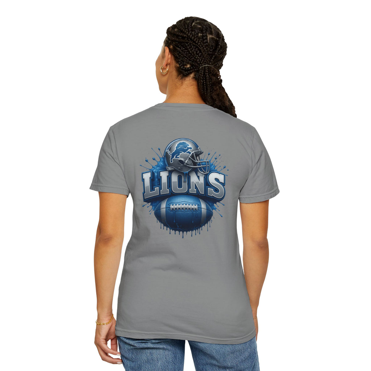 Football Graphic T-Shirt — Helmet & Ball Back Print
